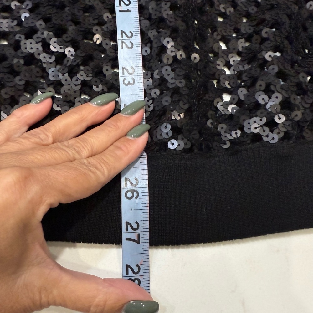 EUC Tory Burch Black Lansing Sequin Open Knit Sweater Long Sleeve – Size XLarge - Picture 10 of 10